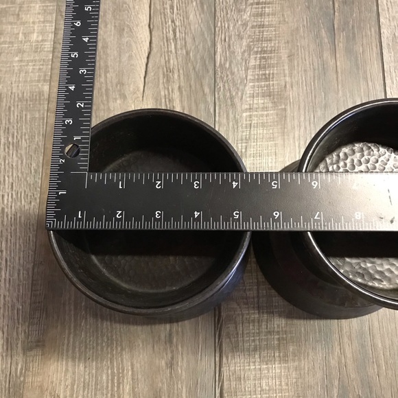 Pottery Barn Pounded Bronze Pillar Holder Set of 2 - Picture 5 of 11